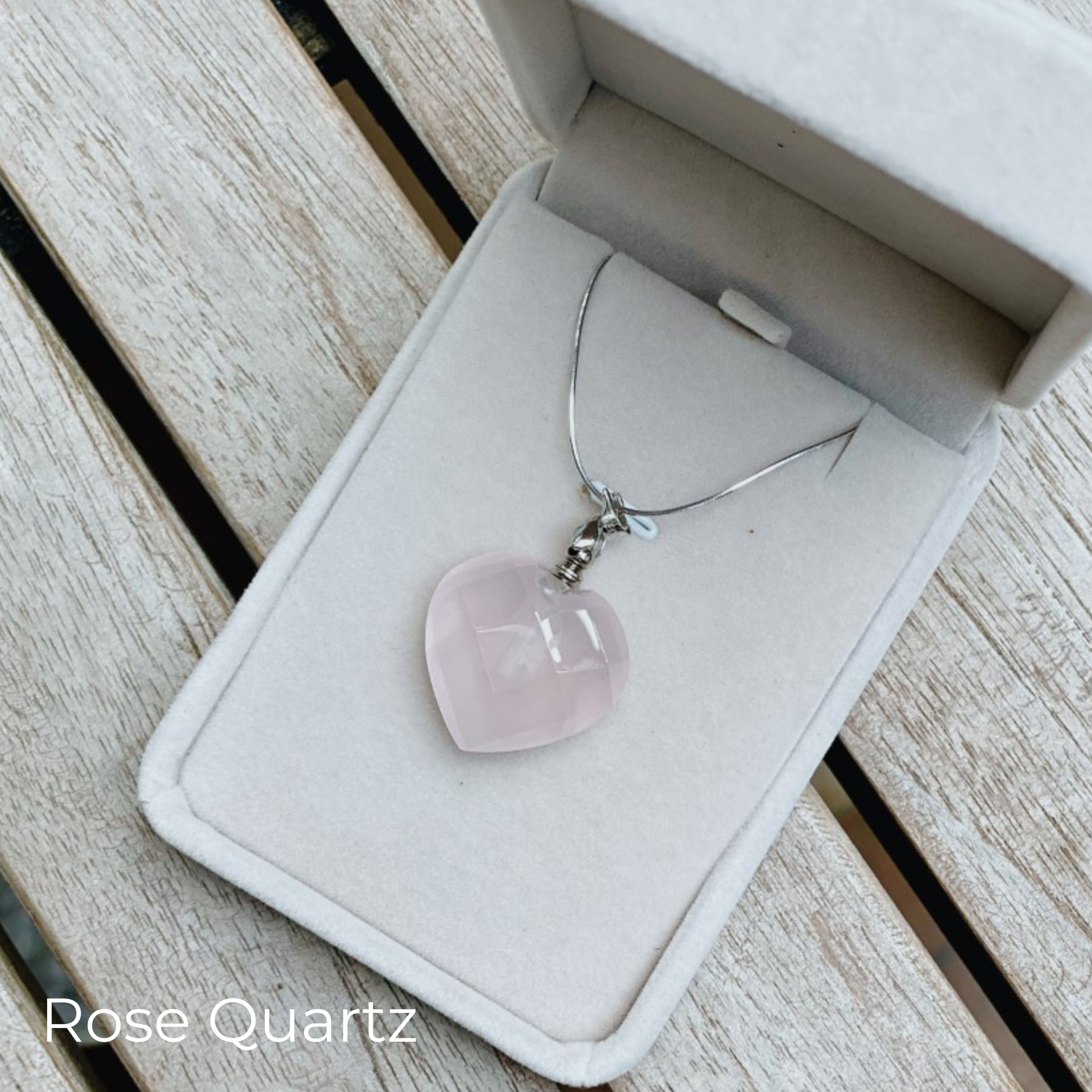 Tish - Rose Quartz Heart Necklace – Uppdoo Design Studio